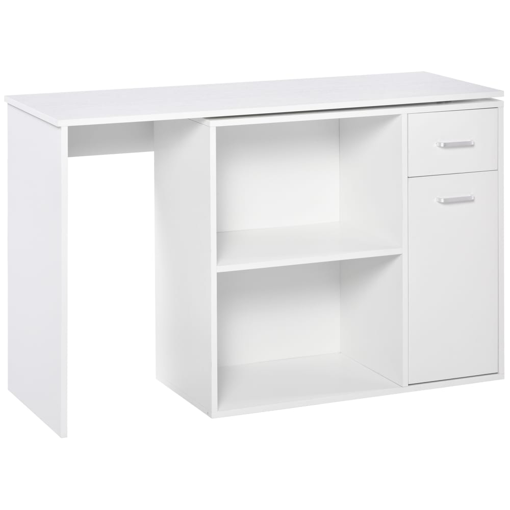 Scrivania angolare con libreria scaffale bianca - Homcom