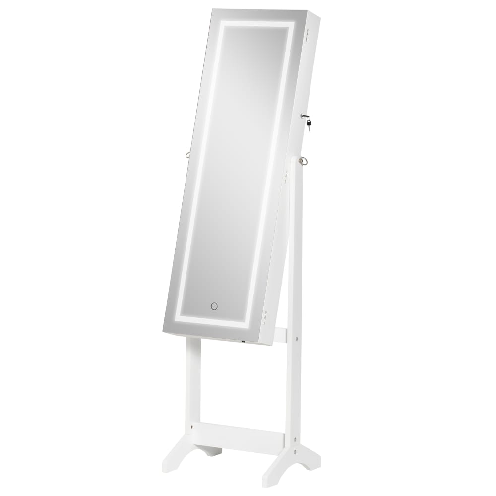 Specchio portagioie inclinabile autoportante luce led serratura -