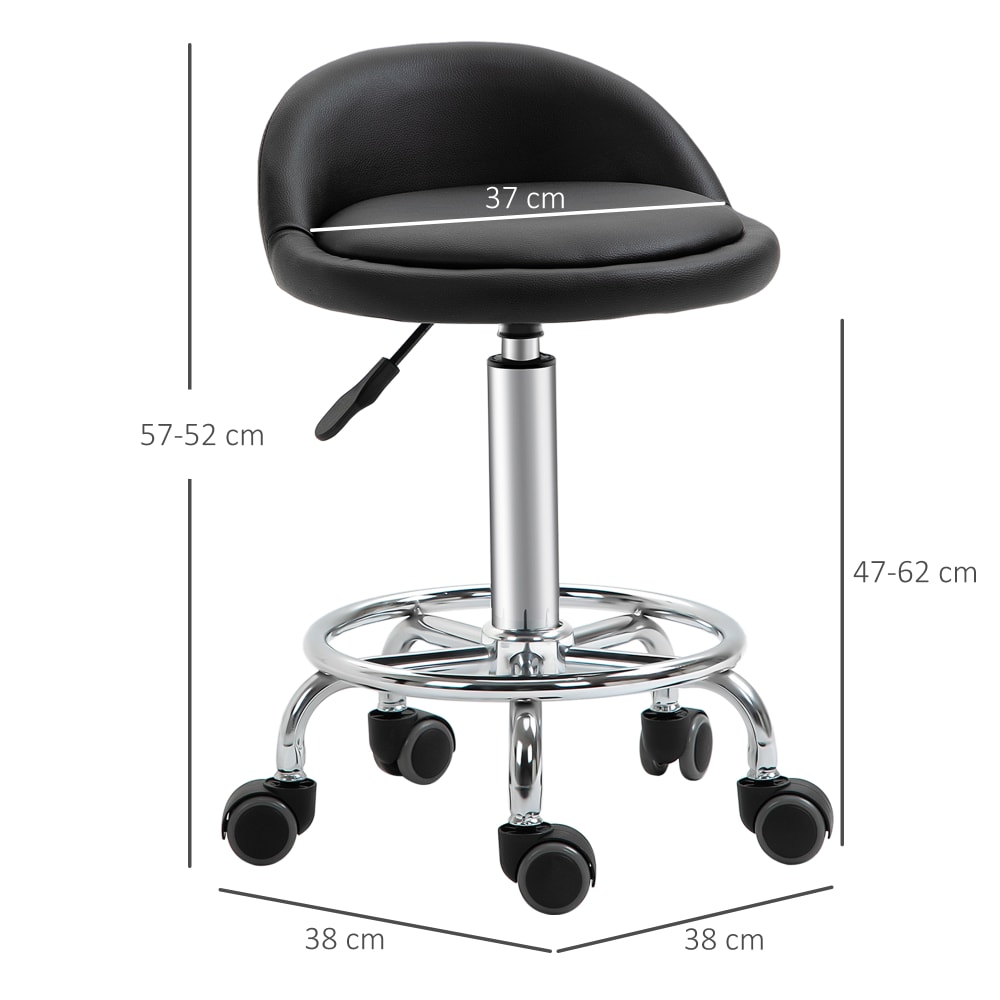 Set 2 sgabelli con rotelle altezza regolabile seduta girevole -