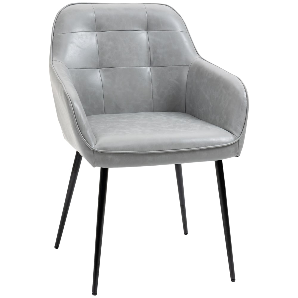 Sedia per sala da pranzo moderna in similpelle grigia - Grigio - Metallo