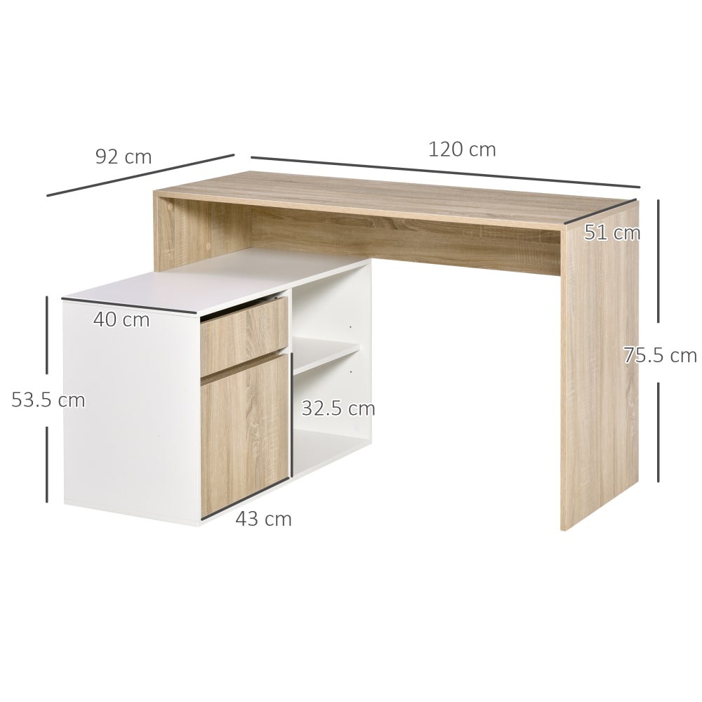 Scrivania angolare scrivania computer salvaspazio in legno -