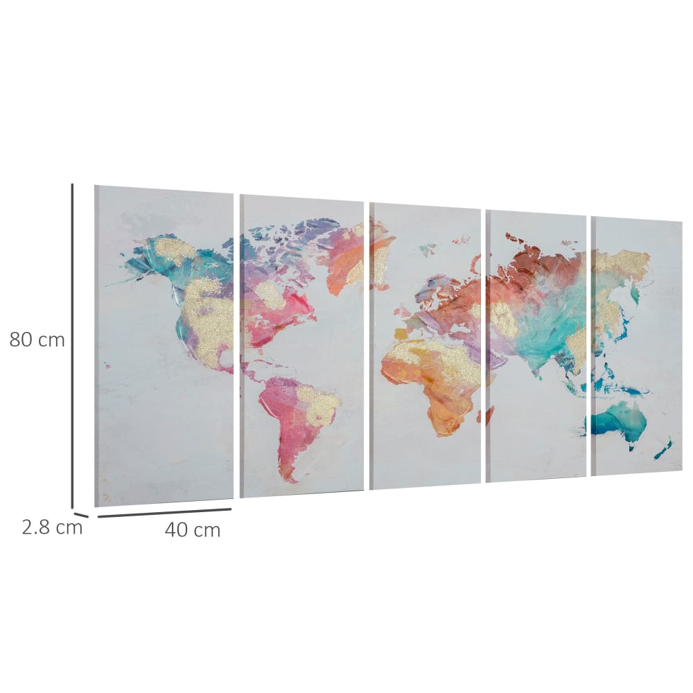 Stampa su tela in legno di pino 5 pz 80x40 cm casa e ufficio -