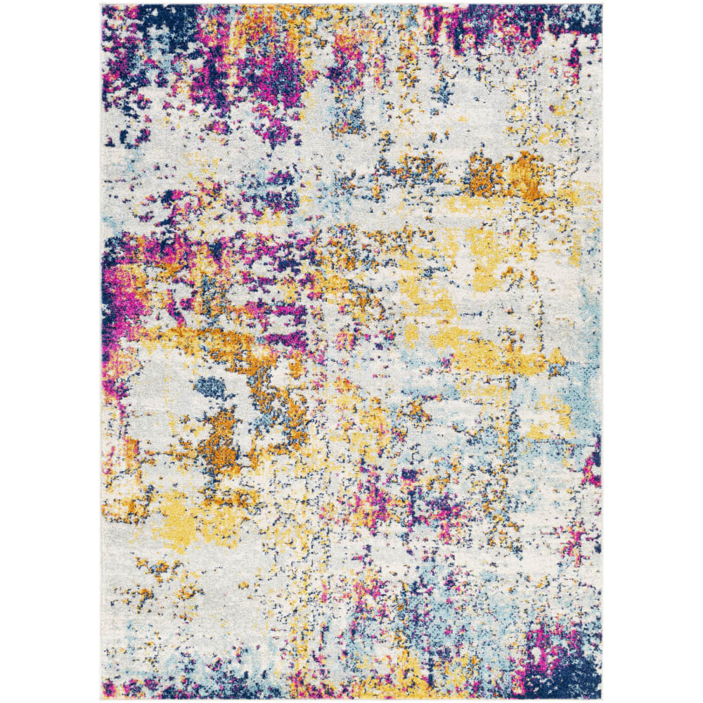 Alfombra abstracta moderna azul/amarillo/rosa 160x220 - Maisons du Monde
