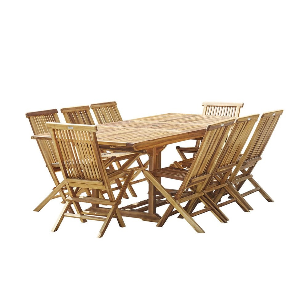 Salon de jardin en teck huilé massif 8/10 pers. - Maisons du Monde