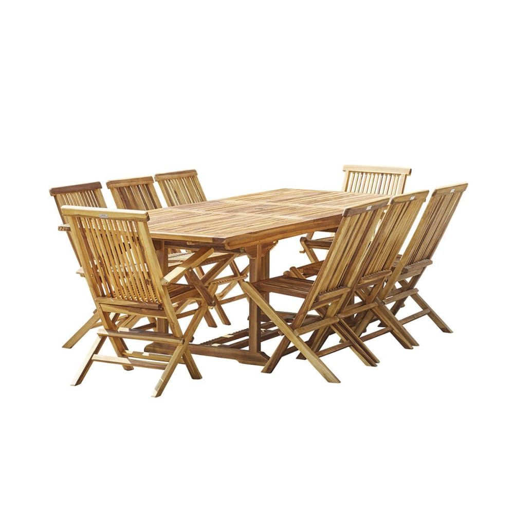 Salon de jardin en teck massif extensible 8/10 pers. - Maisons du Monde