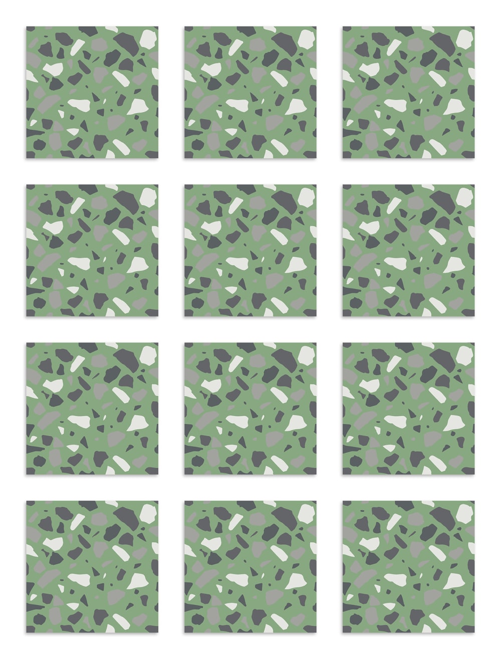 azulejos adhesivos 72 baldosas de 10x10cm piedras color verde