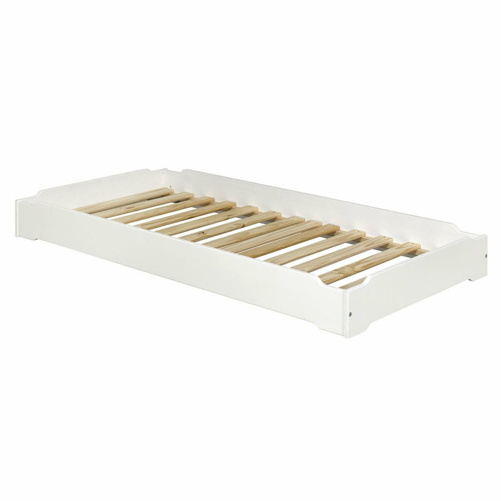 Lit empilable bois massif blanc 90x190 cm (ID Kids) - Image 1