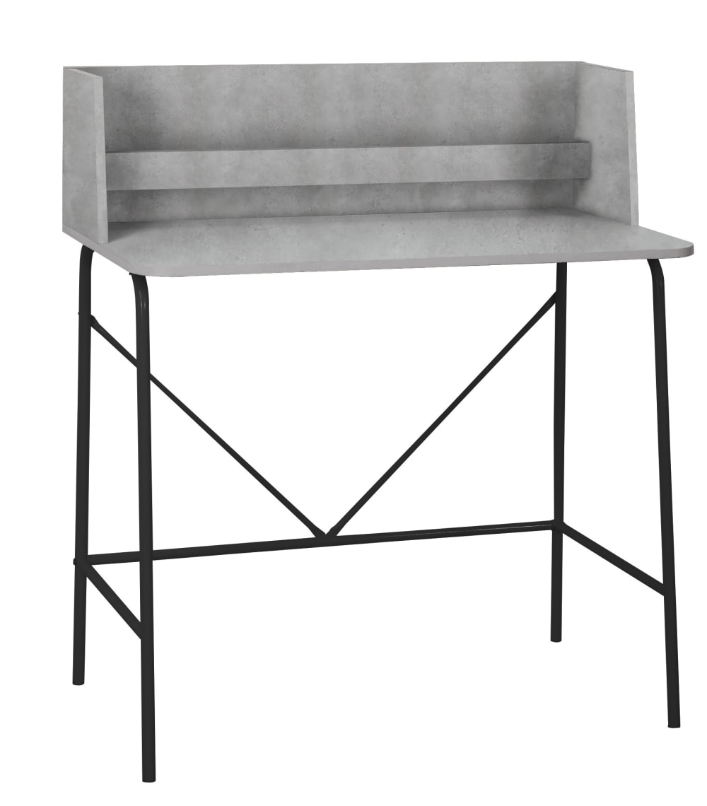 Escritorio estilo industrial en acero y madera gris - Maisons du Monde