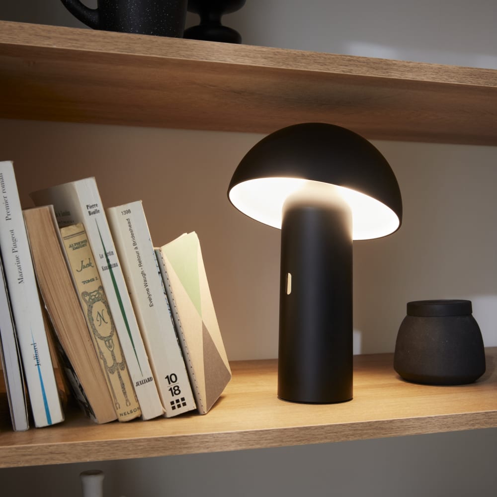 Lampe de table sans fil nomade noire — vue 3