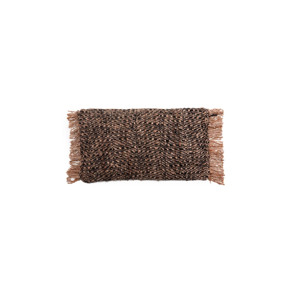 Housse de coussin coton noir et cuivre 30x50x10cm