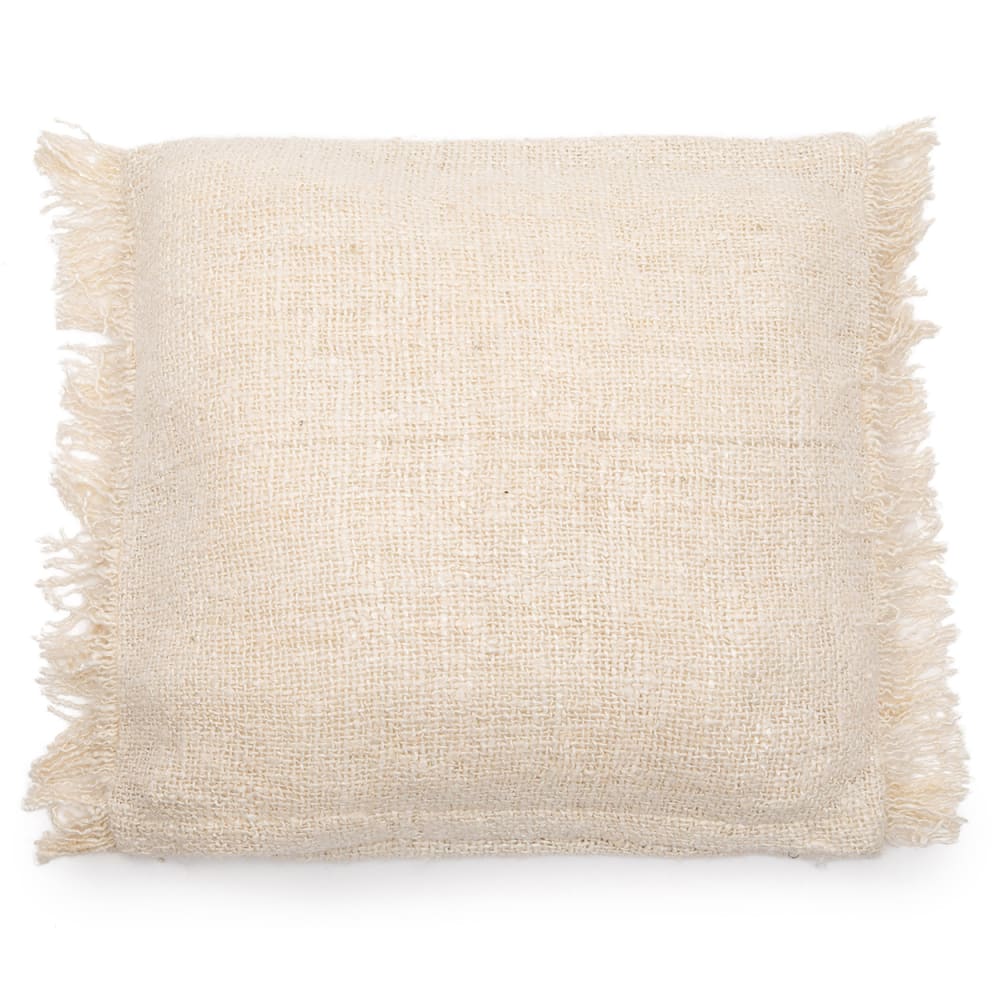 Funda de cojín de algodón en crema 60x60x10 cm