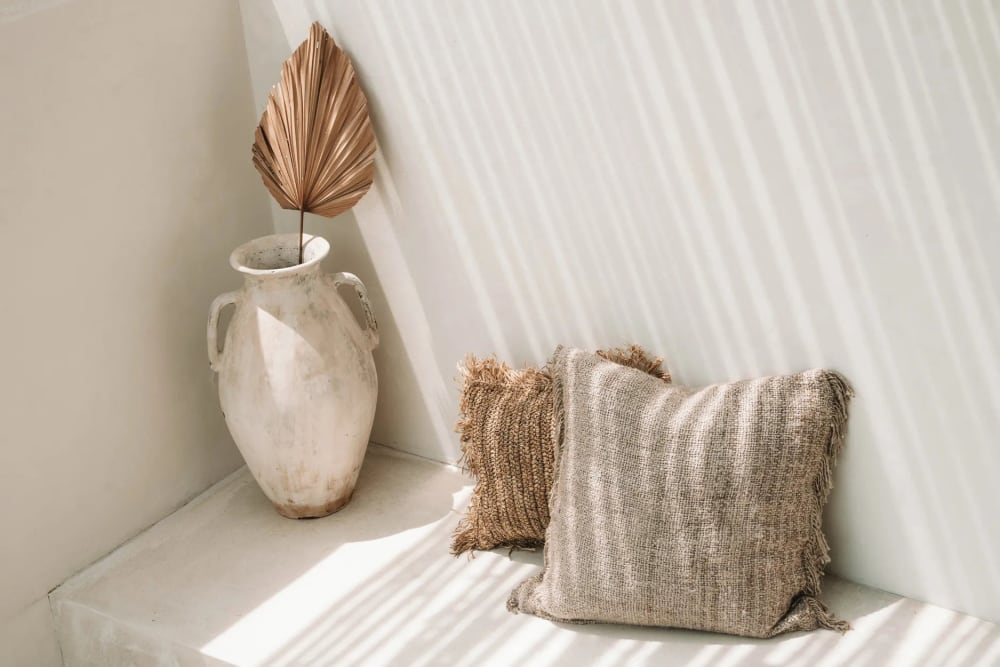 Kissenbezug aus baumwolle in beige, 60x60x10cm - Maisons Du Monde