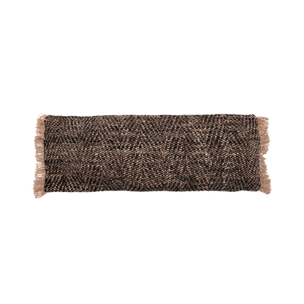 Housse de coussin coton noir et cuivre 35x100x10cm