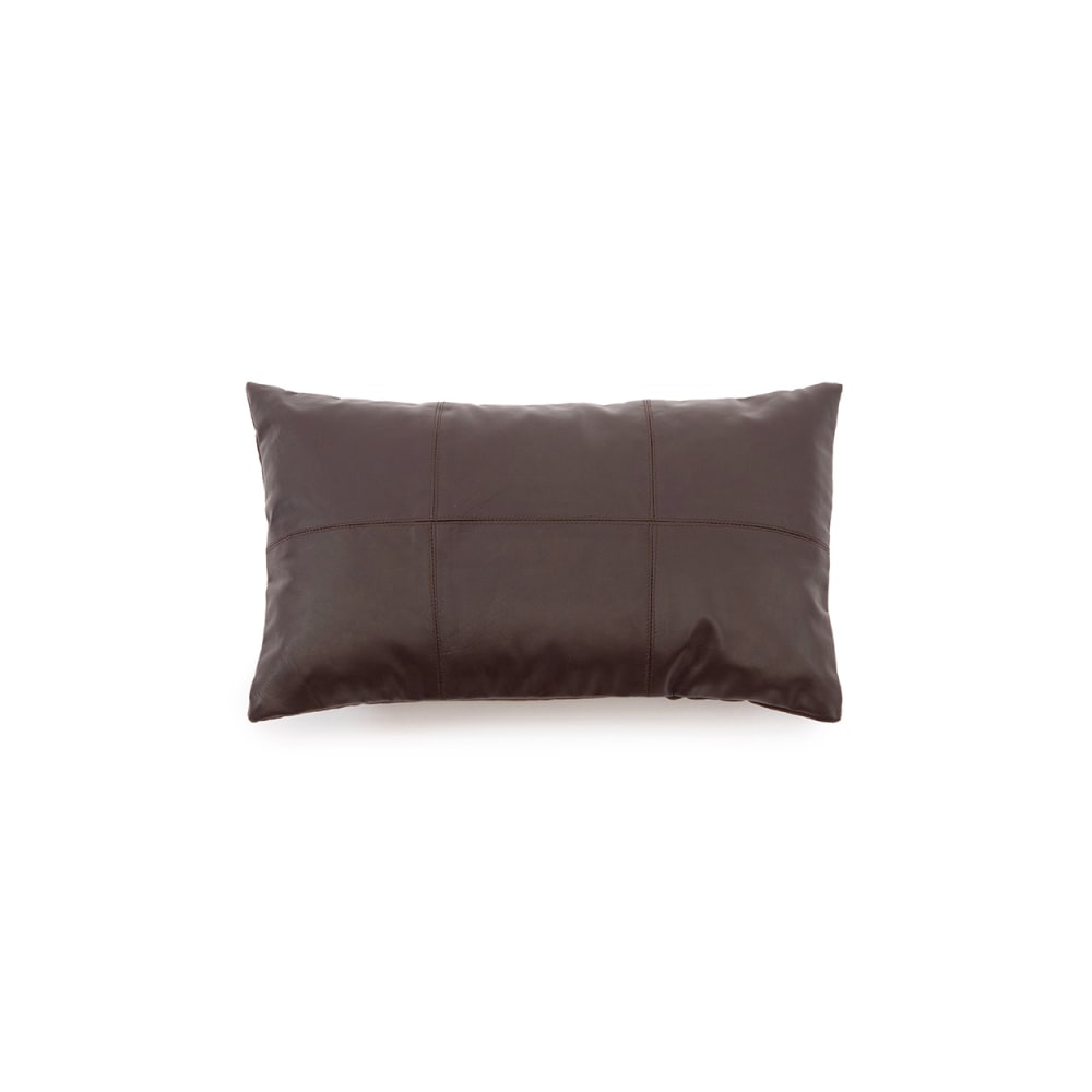 Housse de coussin cuir chocolat 30x50x1cm