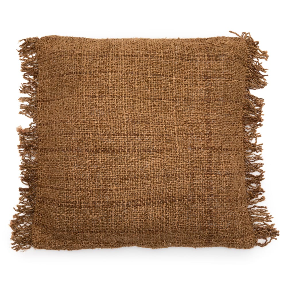 Housse de coussin coton marron 60x60x10cm