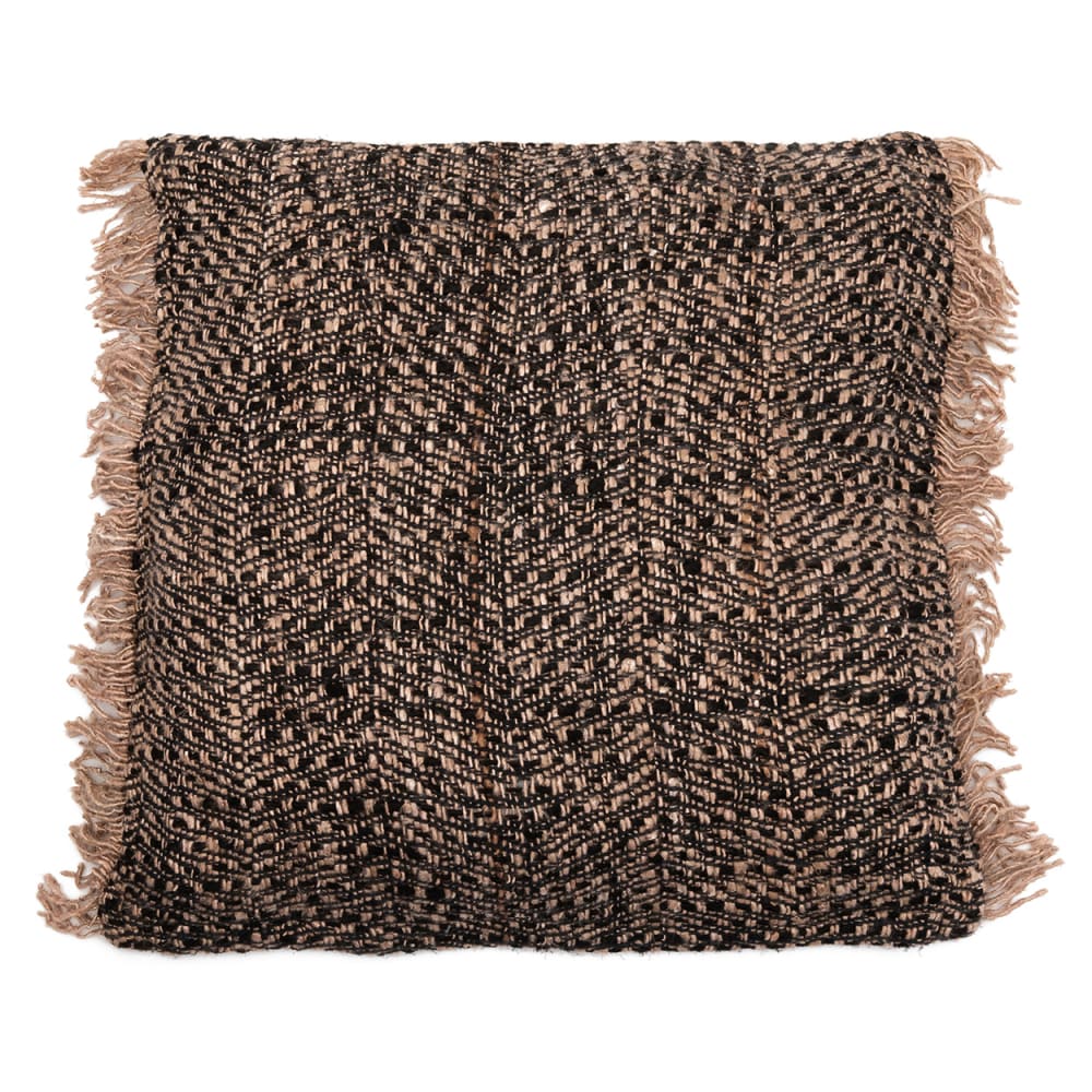 Housse de coussin coton noir et cuivre 60x60x10cm