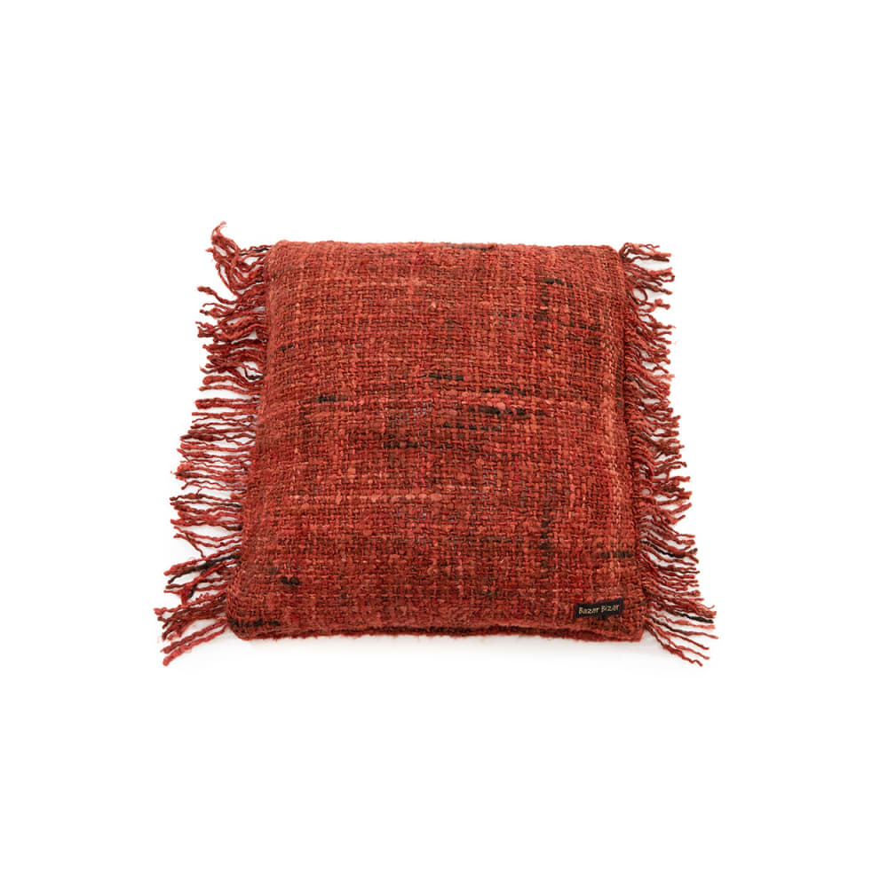 Housse de coussin coton rouge 40x40x10cm