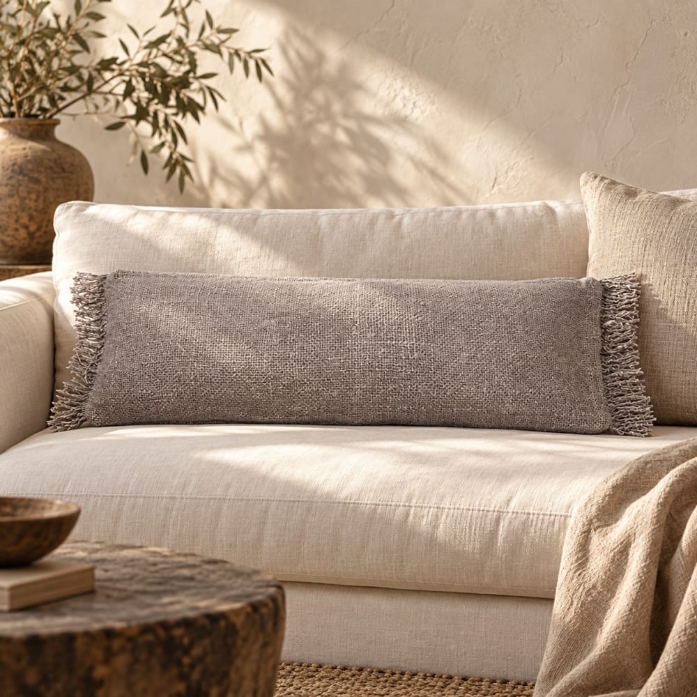 Funda de cojín de algodón en gris 35x100x10 cm - Maisons du Monde