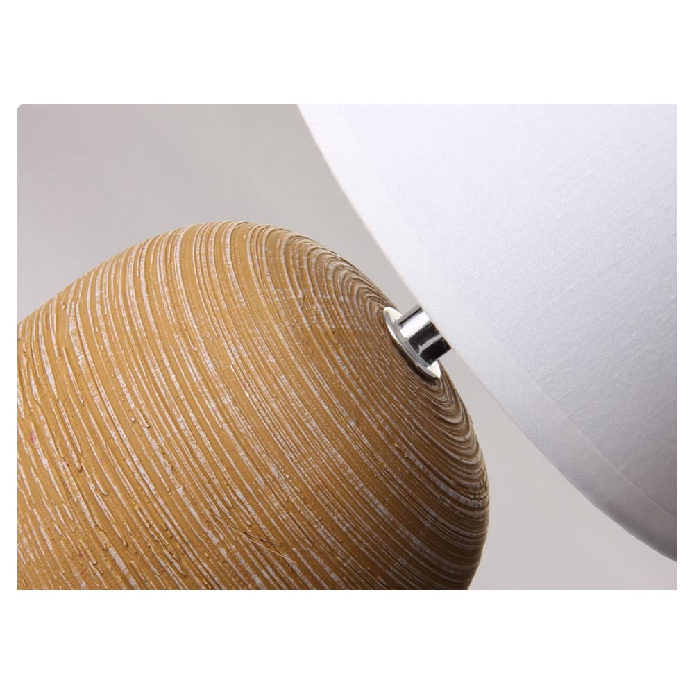Lampe à poser ronde céramique marron effet naturel - 16x16x27.5cm — vue 4