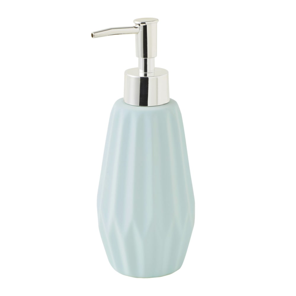 Distributeur de savon en céramique bleu