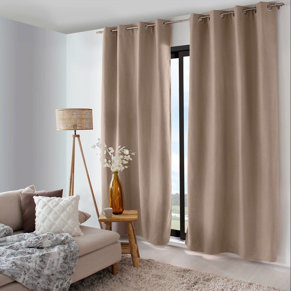 Rideau thermique doublé polyester naturel 240x135cm
