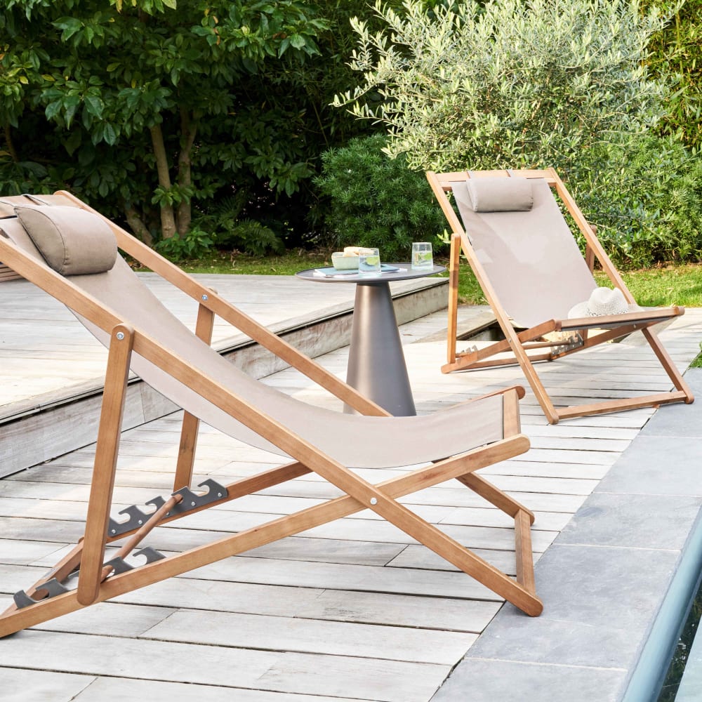 Juego de 2 sillas de madera de eucalipto topo - Maisons du Monde