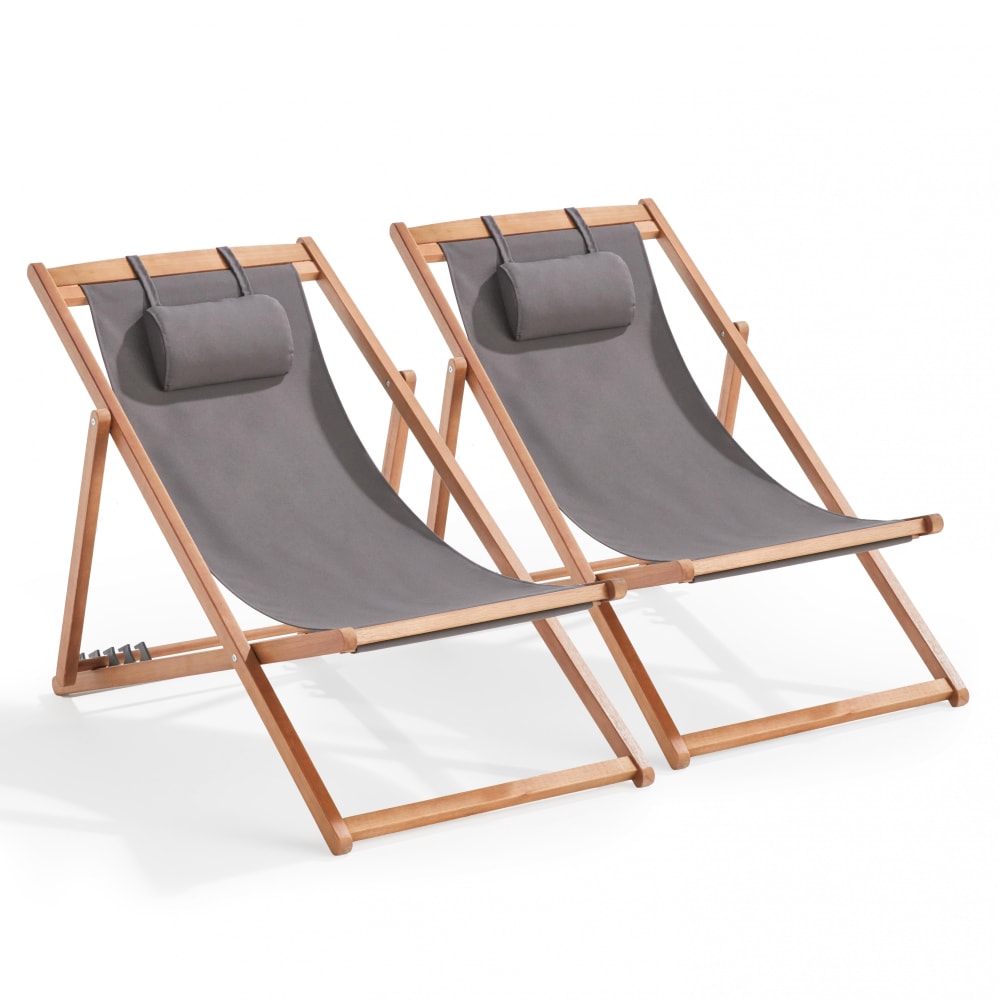 lot de 2 chiliennes eucalyptus - clair