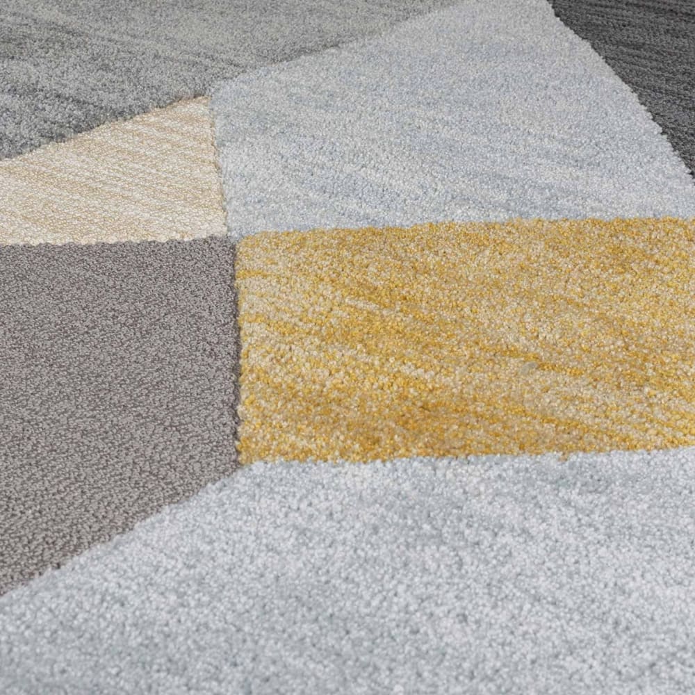 Tapis de salon en polyester jaune 120x170 cm — vue 4