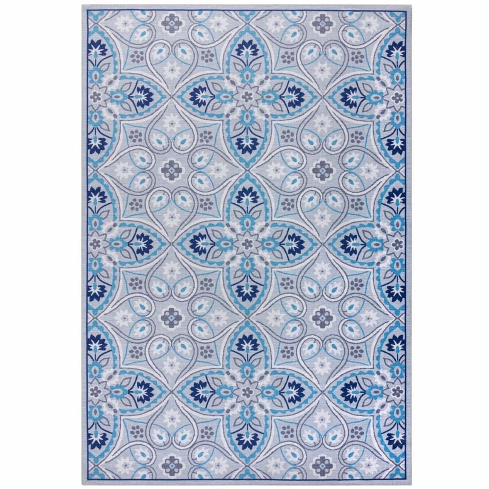 Tapis intérieur extérieur en polyester bleu 120x170 cm