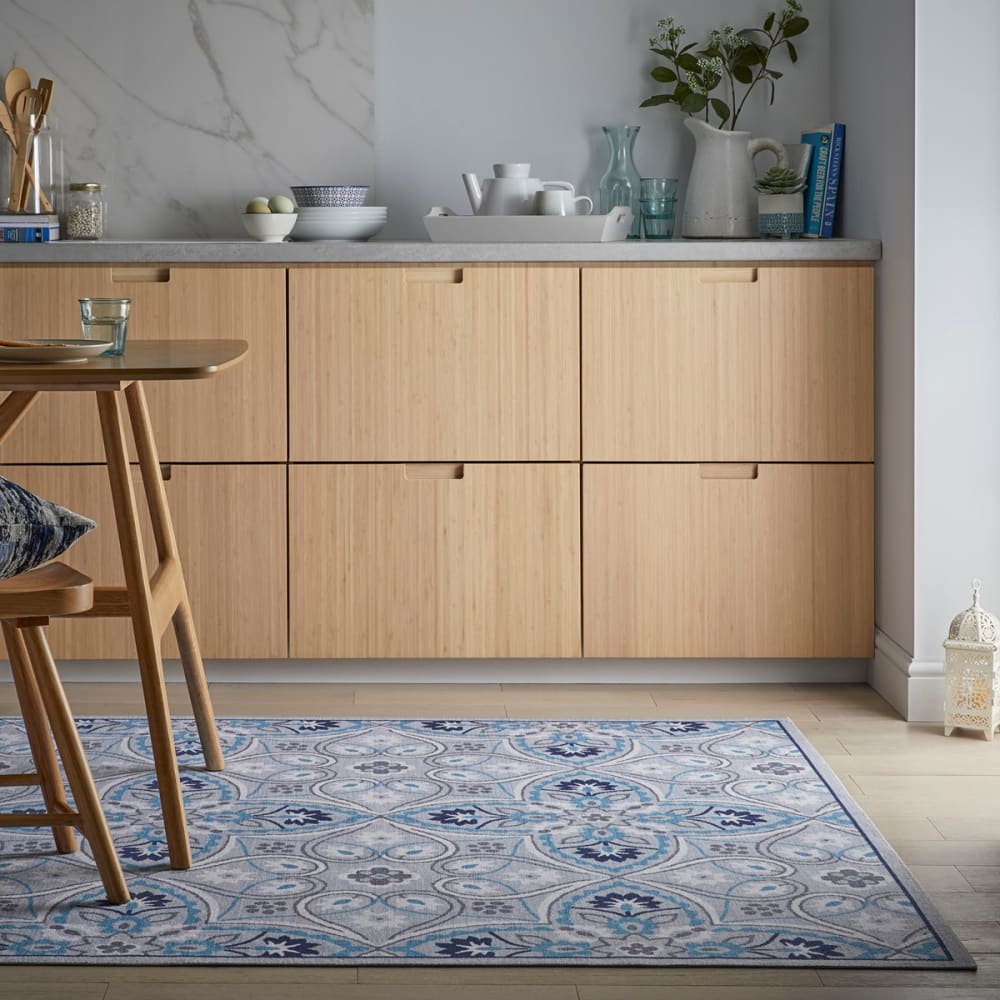 Tapis intérieur extérieur en polyester bleu 120x170 cm — vue 3
