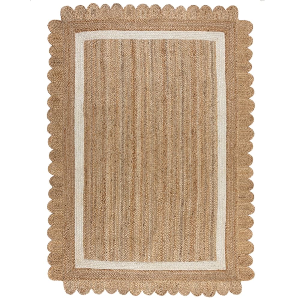 Tapis de salon en jute beige 160x230 cm