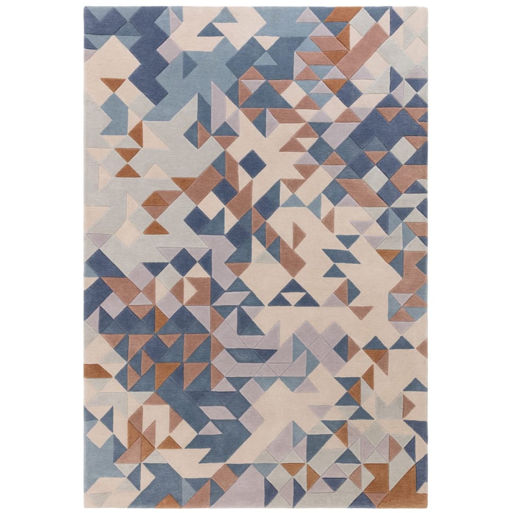 Tapis de salon en laine bleu 160x230 cm