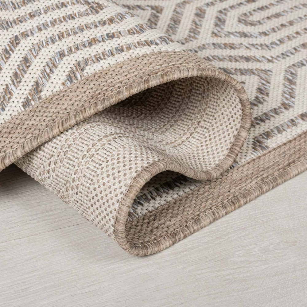 Tapis intérieur extérieur en polypropylène beige gris 120x170 cm — vue 3
