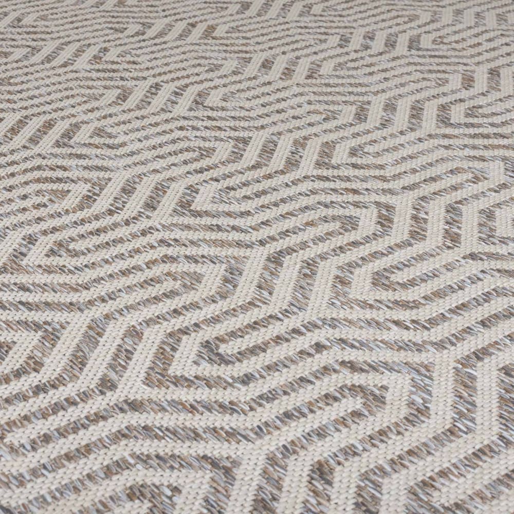 Tapis intérieur extérieur en polypropylène beige gris 120x170 cm — vue 4