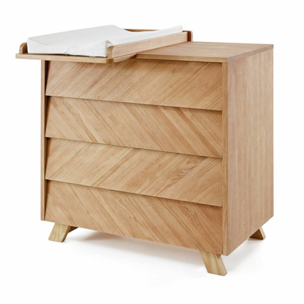 Commode à langer 4 tiroirs bois massif (ID Kids) - Image 2