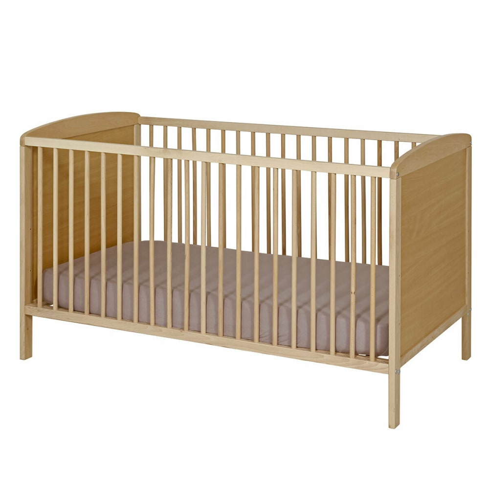 Lit bébé à barreaux bois massif 70x140 cm