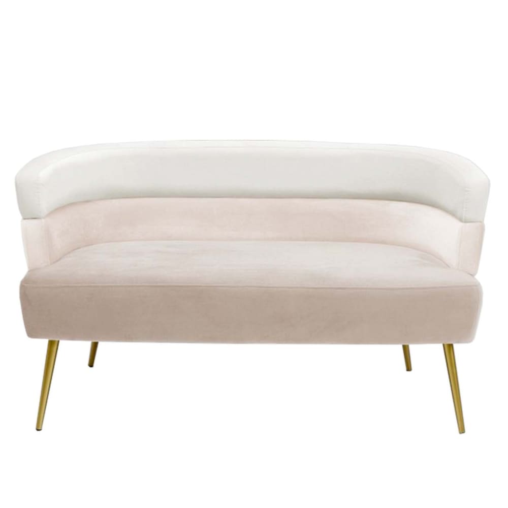 Canapé 2 places en velours crème - Maisons du Monde