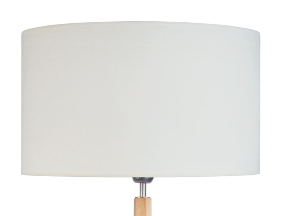 Lampadaire bois naturel métal abat-jour tissu écru — vue 4