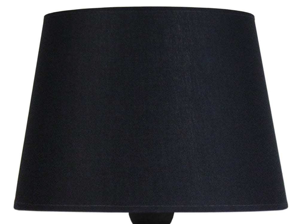 Lampe de table bois noir abat-jour tissu noir — vue 4