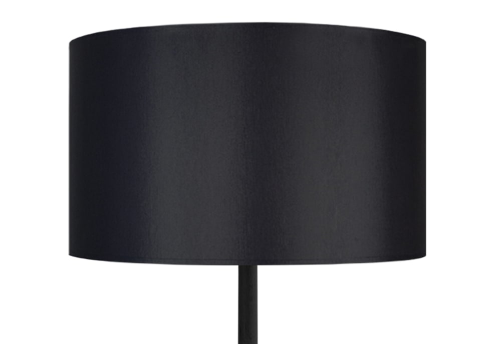 Lampadaire bois noir abat-jour tissu noir — vue 4
