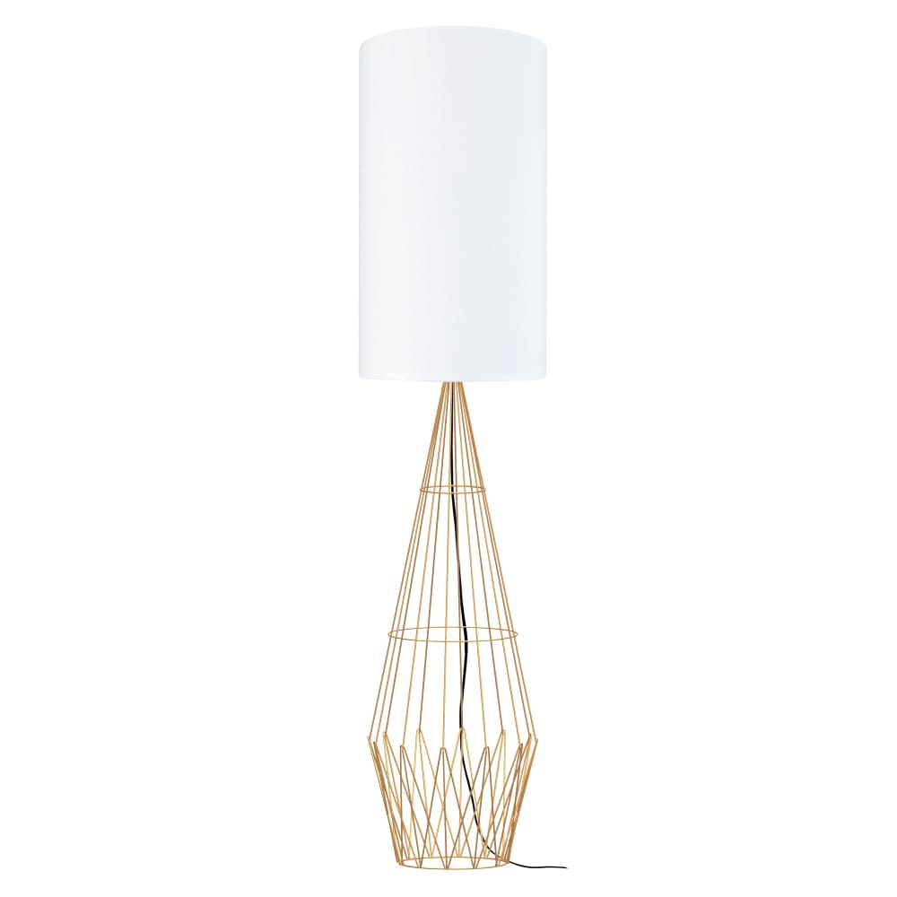 Lampadaire métal abat-jour tissu or - Maisons du Monde