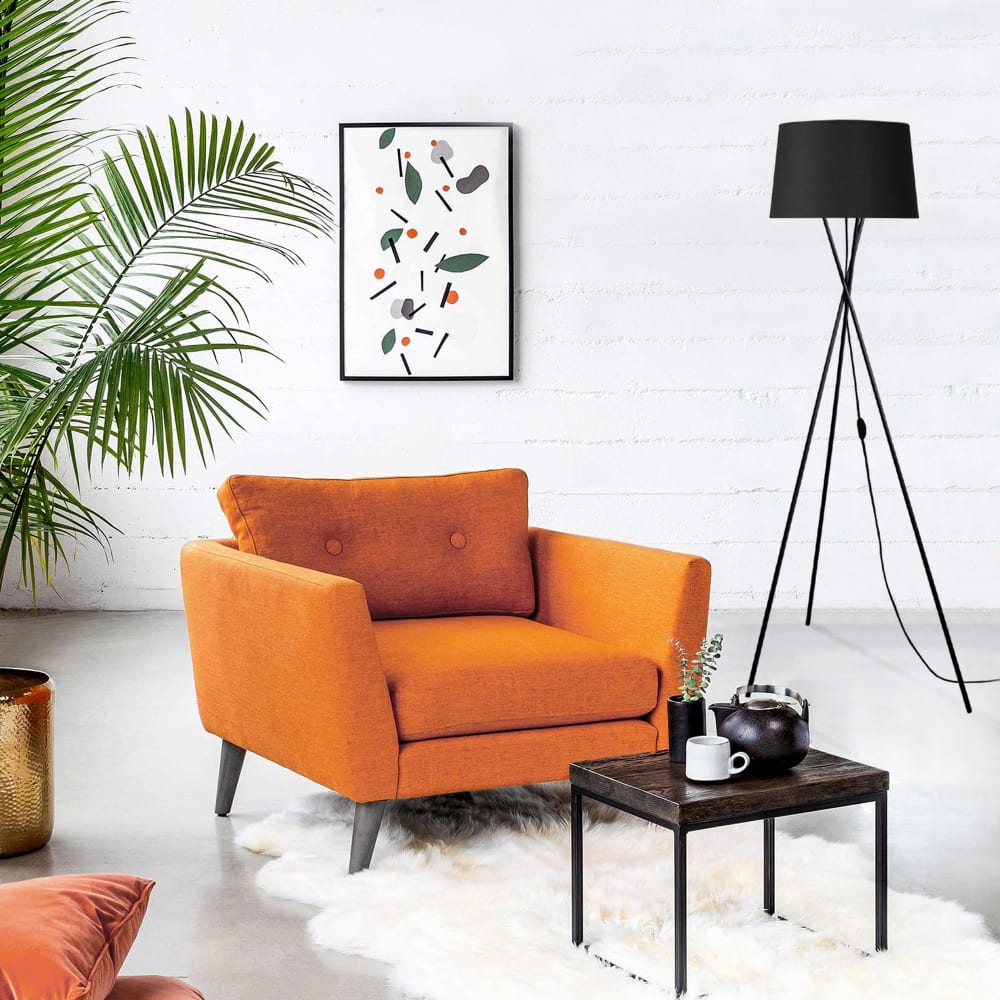 Lampadaire métal noir abat-jour noir - Maisons du Monde