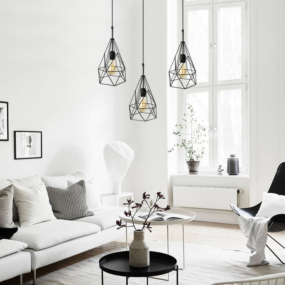 Suspension métal noir abat-jour noir - Maisons du Monde