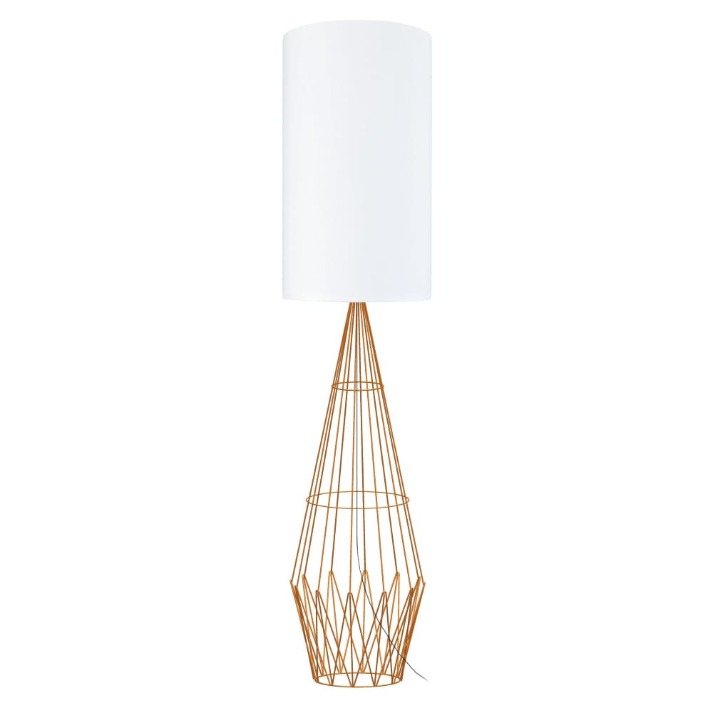 Lampadaire métal abat-jour tissu cuivre - Maisons du Monde