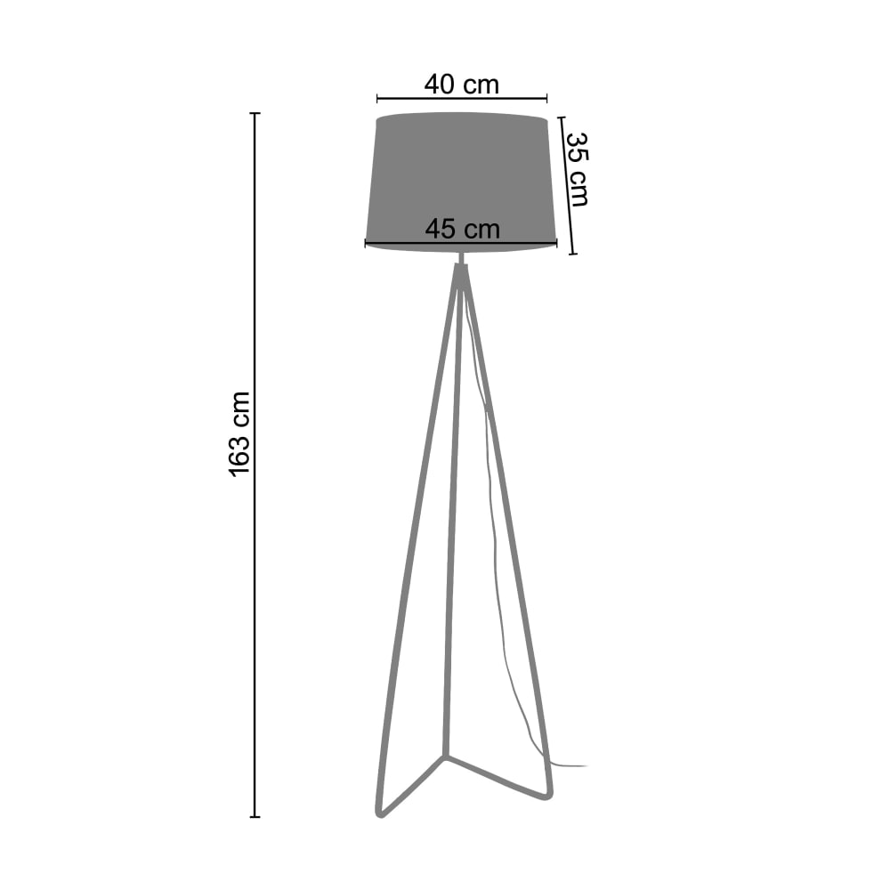 Lampadaire métal noir abt-jour blanc — vue 4