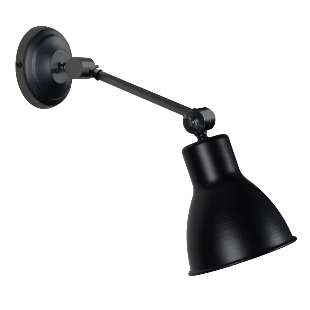 Applique bi-articulé métal abat-jour noir