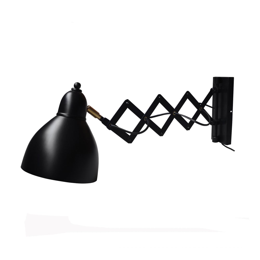 Lampada da parete paralume metallo nero - Tosel