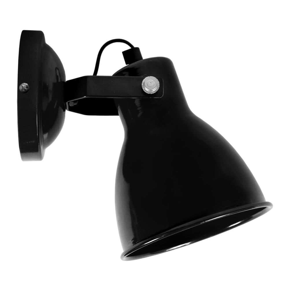 Applique métal noir abat-jour noir