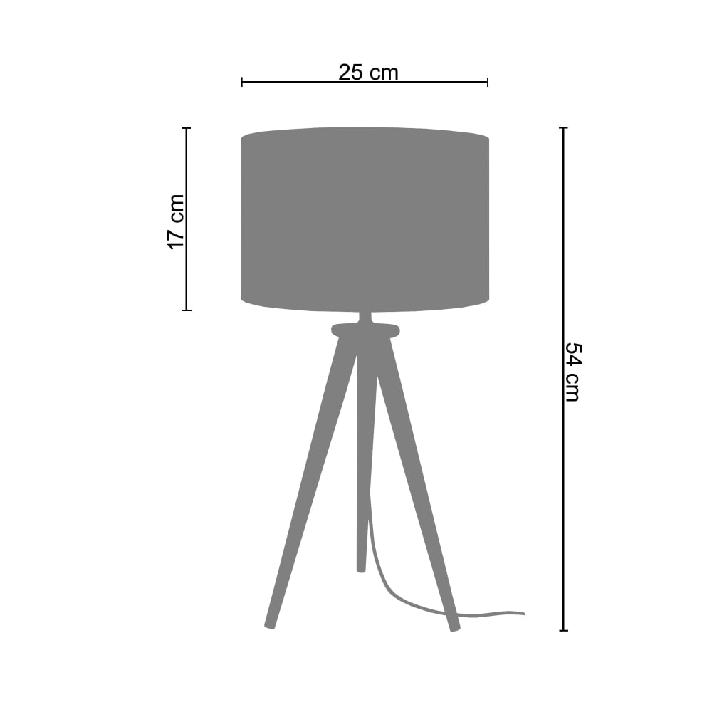 Lampe de table trépied bois naturel abat-jour tissu écru — vue 3