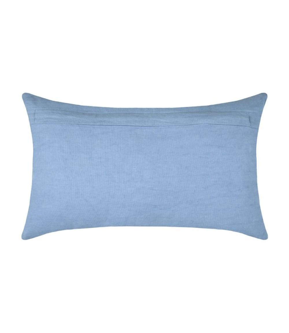 Coussin coton bleu 30x50cm — vue 3